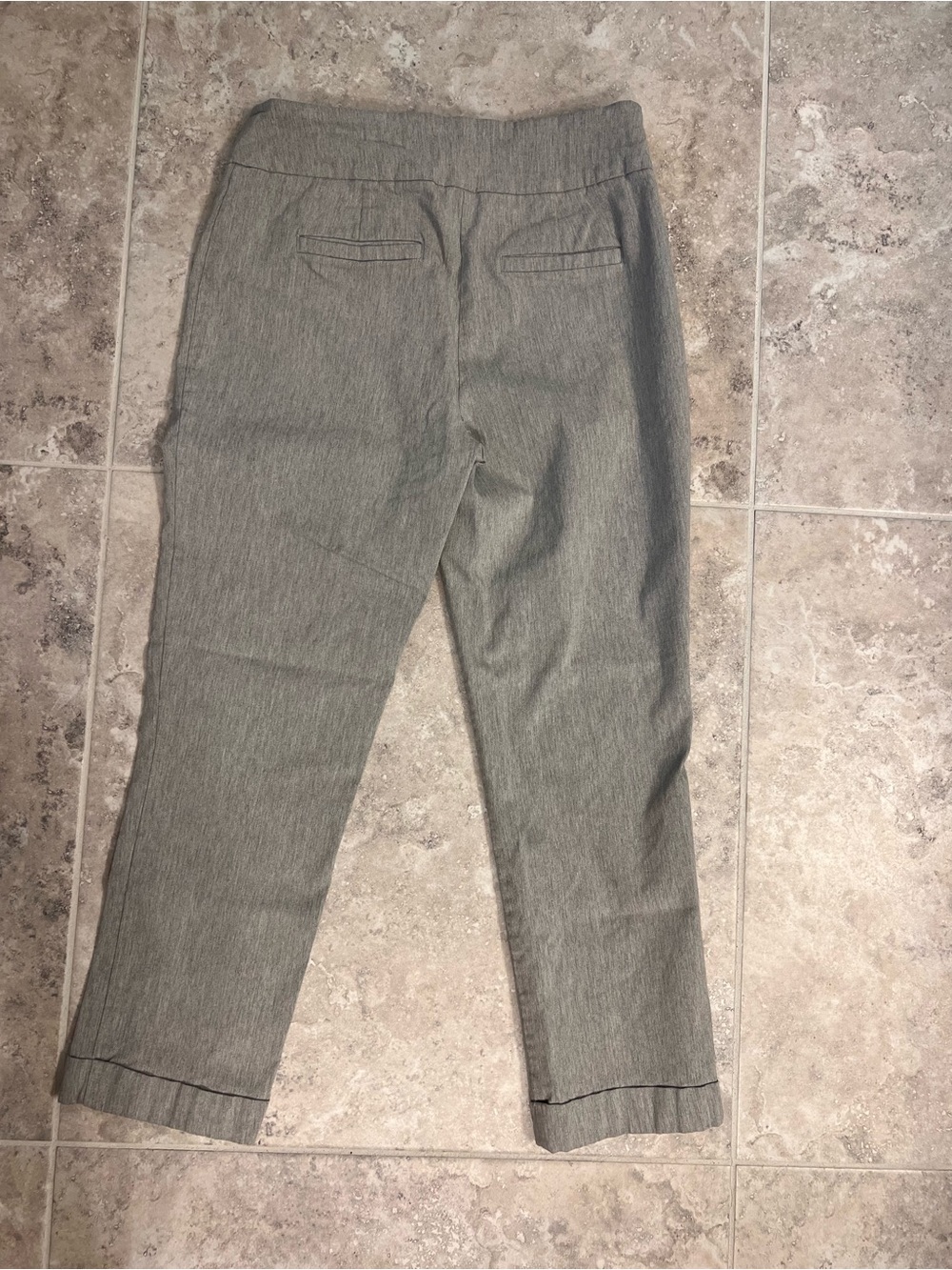 Tribal Gray Stretch Pull-On Ankle Dress Pants - Cuffed Workwear - Size 10 - Picture 4 of 15